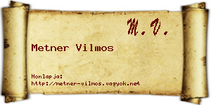 Metner Vilmos névjegykártya