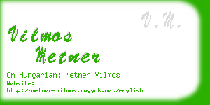 vilmos metner business card